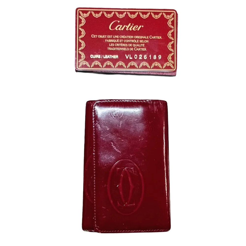 Cartier Red Patent Leather Key & Card Holder